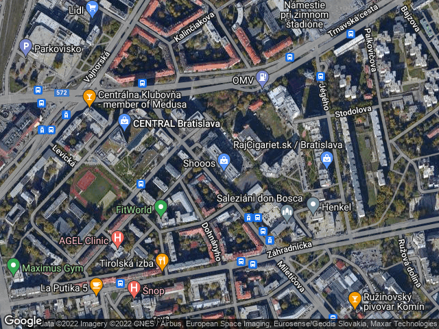 Google map: Miletičova 5/B